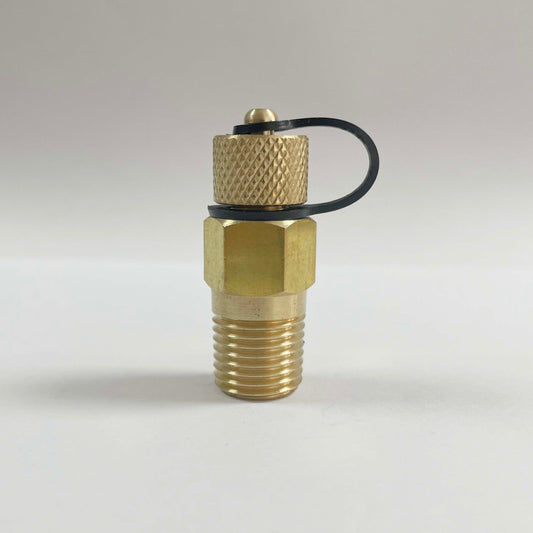 1/4" BSPT, short, brass, knurled cap